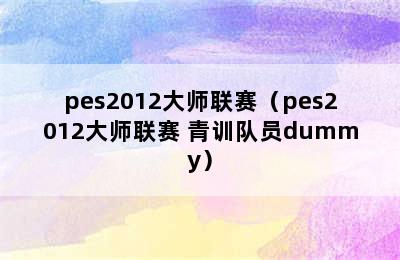 pes2012大师联赛（pes2012大师联赛 青训队员dummy）